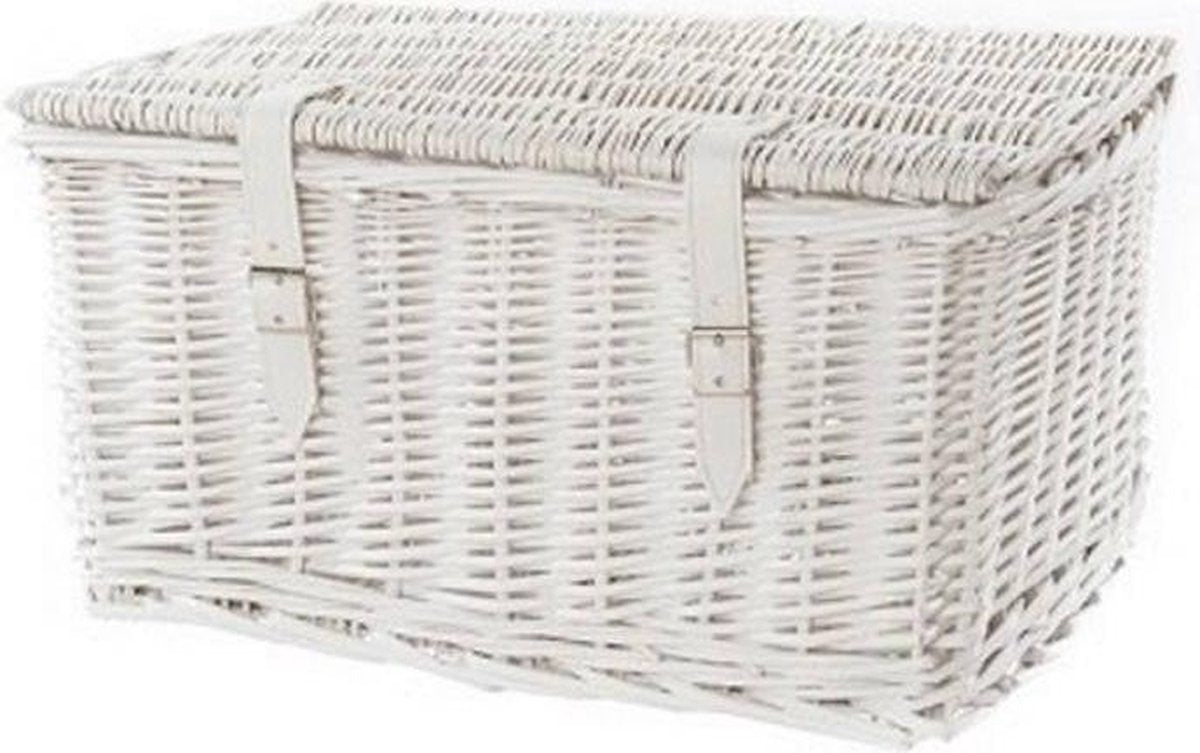 Fietsmand Riet Wit 42x28x21cm (Maat S)