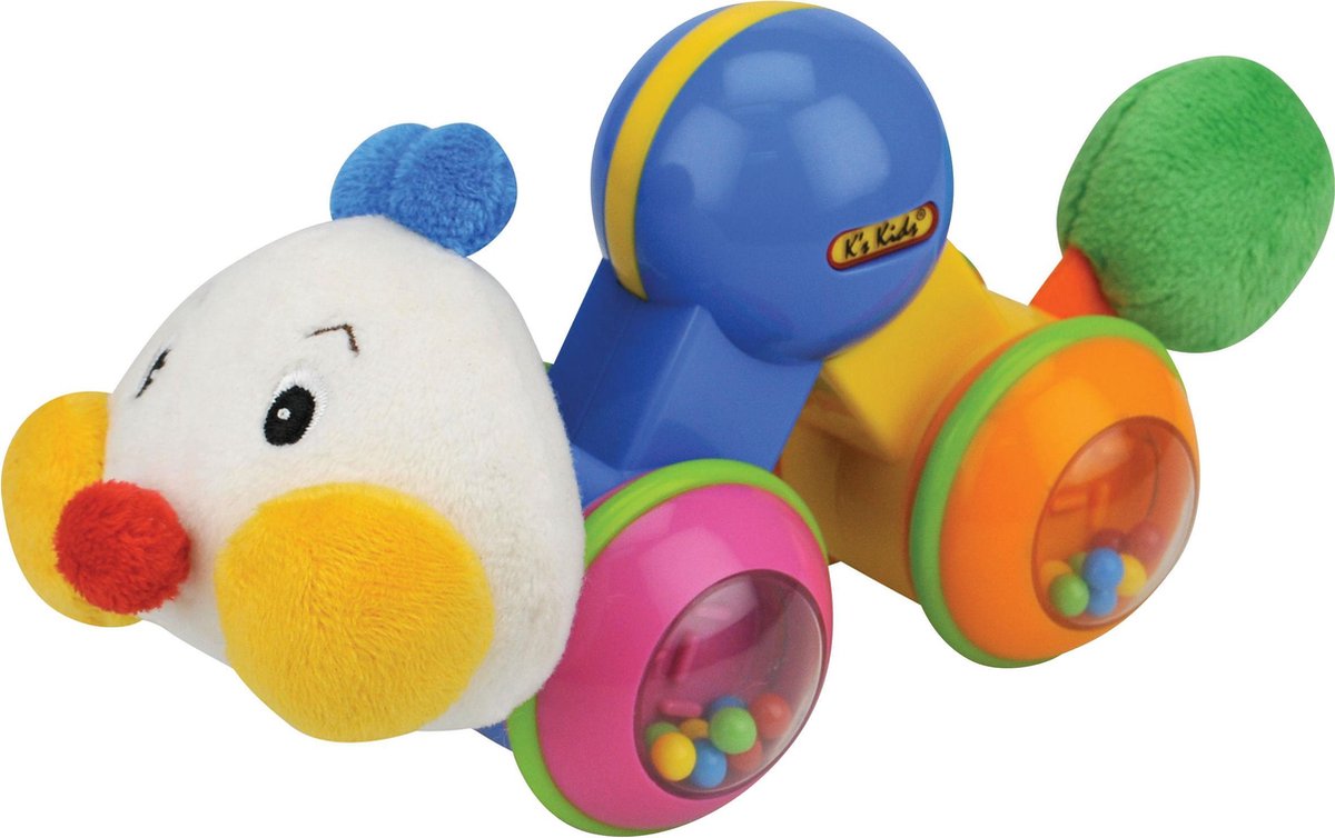 PRESS N GO INCHWORM worm met opwindmechanisme multicolor en kleurrijke bolletjes