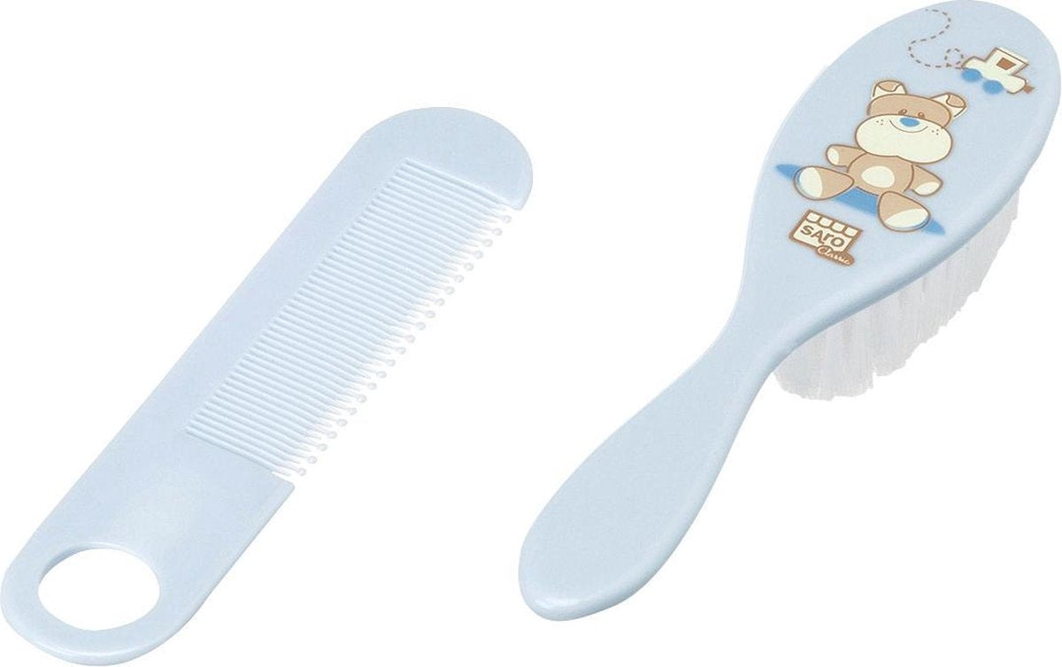 Saro Borstel En Kam Set 2-delig Beer Blauw