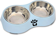 Doxie® - Voerbak Kat - Katten Voerbak - Voerbakjes Kat - Dubbele Voerbak Kat - Voerbak met Pootdesign - Licht Blauw