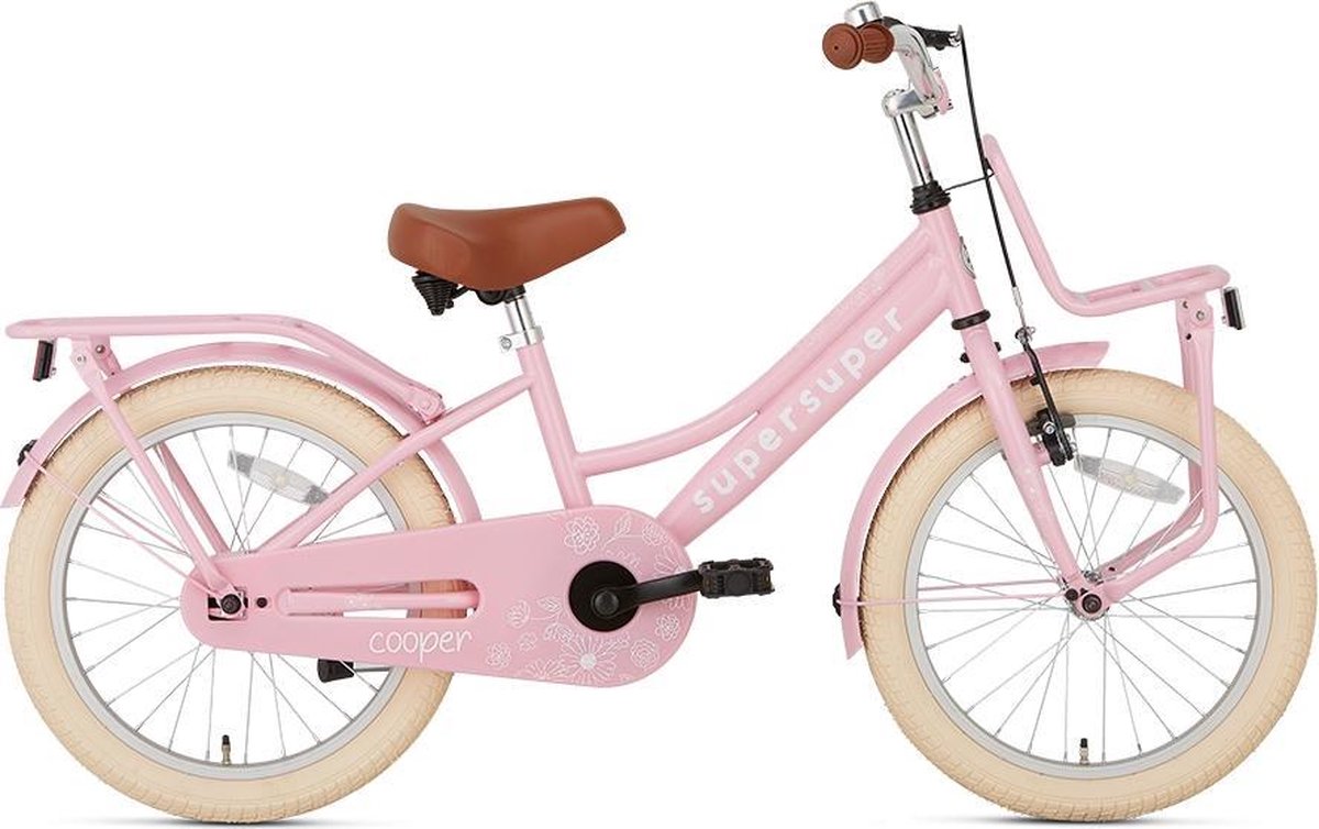 Supersuper Cooper Kinderfiets - 18 inch - Roze