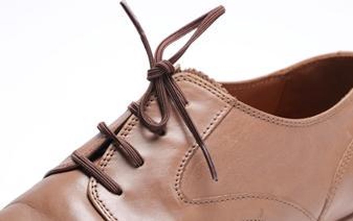 Elastische schoenveters - Standaard 5 mm Bruin - 61 cm  (3 paar)