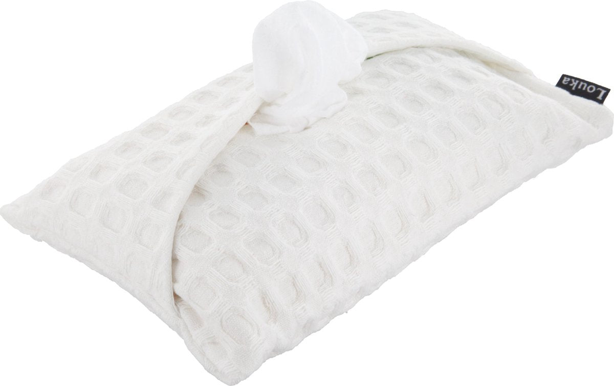 Louka hoes voor babydoekjes wafel wit