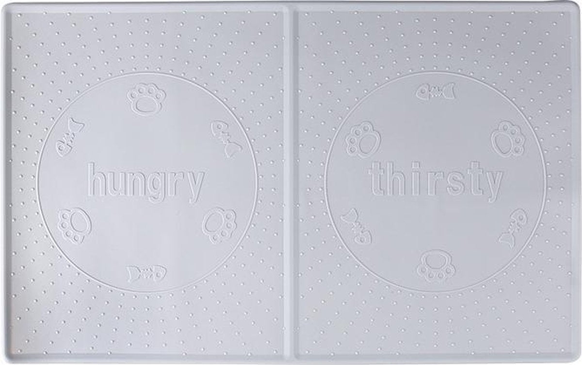 Winkrs - Honden/Katten Placemat - Waterdichte Placemat voor Voederbakken - Grijs Siliconen