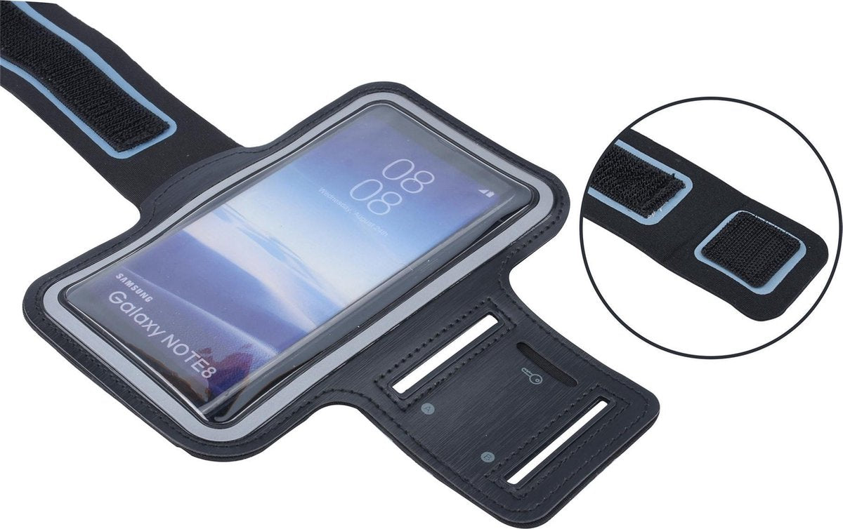 Sport armband XL tot 6.5 inch scherm - Geschikt voor iPhone 6 Plus/6s Plus/7 Plus /8 Plus/ X / XS / XS  Max/Samsung s8 Plus / s9 Plus / s10 Plus / Huawei p30  - Zwart