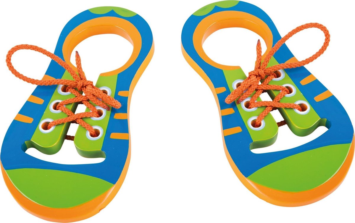 Small Foot Houten Veterschoenen Junior Blauw/groen