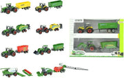 Die-cast 2 traktoren met aanhanger