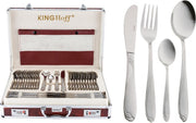 KINGHOFF 3554 - luxe bestekset koffer - 72 delig - 12 persoons - Modern bestek
