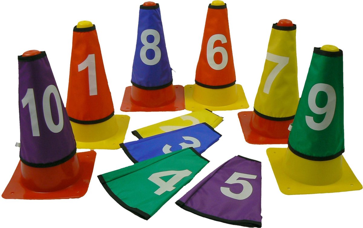 Sporti - Set van 10 genummerde kegelhoezen