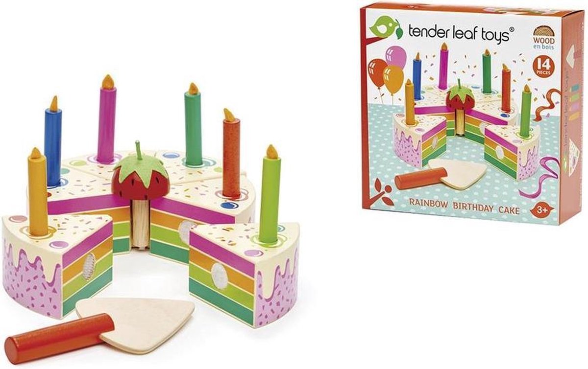 Tender Toys Verjaardagstaart Regenboog Junior 7-delig