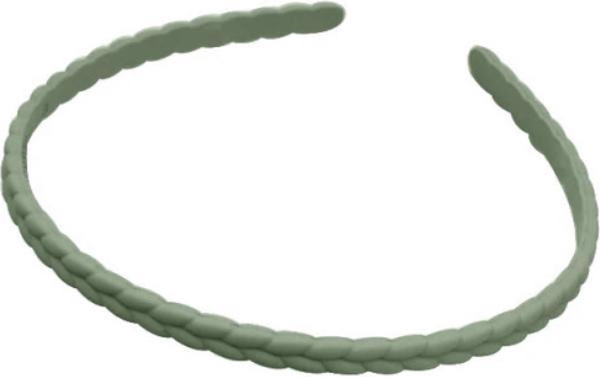 Haarband / Diadeem | Vlecht | Olijfgroen | Kunststof | Fashion Favorite