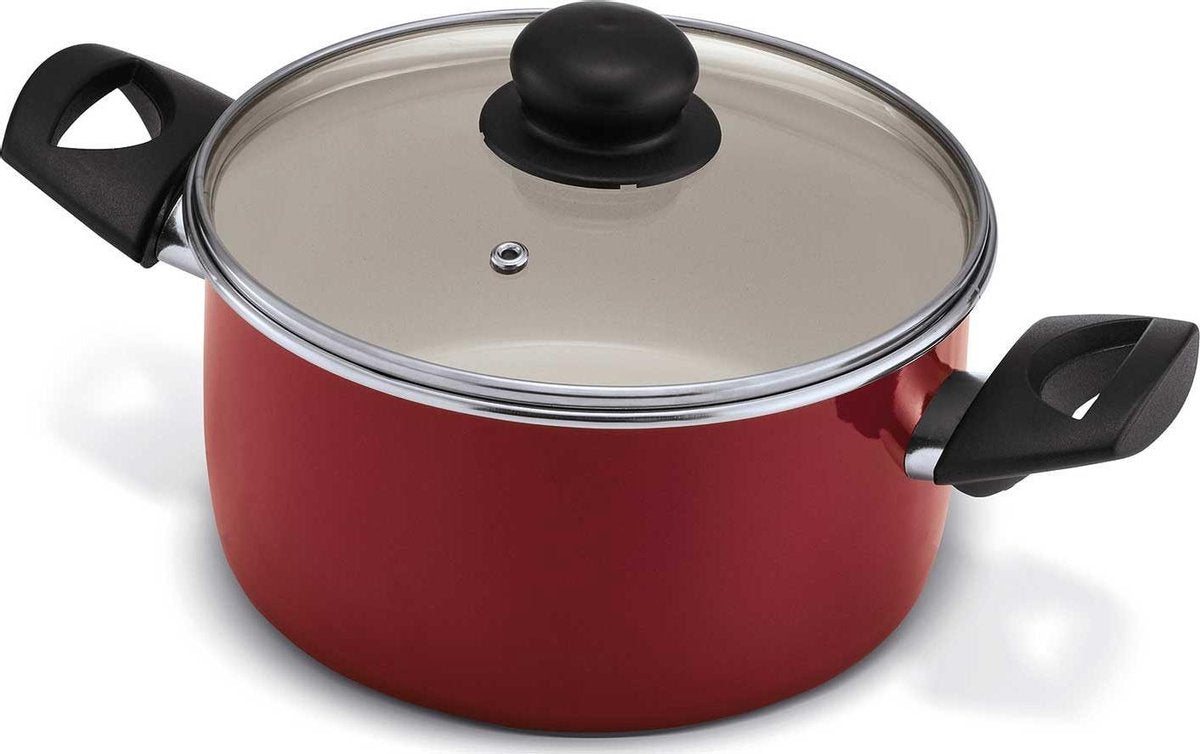 Kitchen Fun Boheme Kookpot Rood D20cmmet Deksel Email