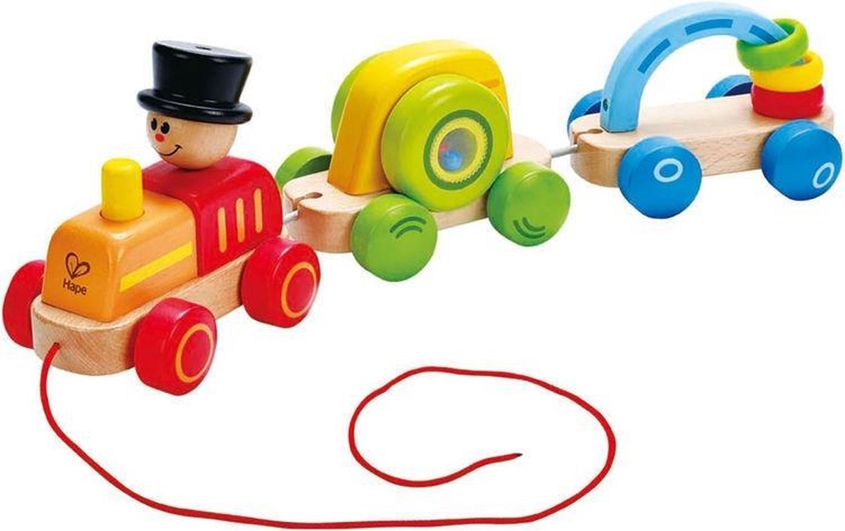 Hape Driedelige Houten trek trein