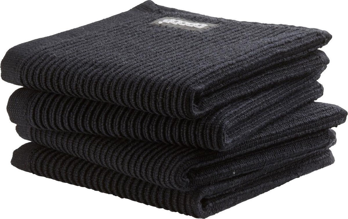 DDDDD vaatdoek Basic Clean neutral - black - 30 x 30 cm - 4 stuks