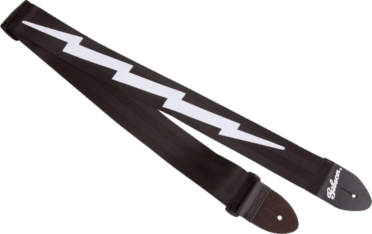 Gibson ASGSBL10 Lightning Bold Style Guitar Strap Jet Black gitaarband