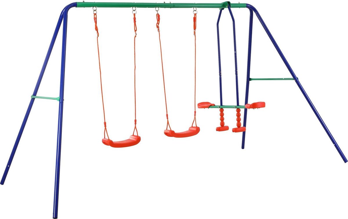 Kinderschommelset 200kg 2x Schommel 1x Duoswing 4 Zitplaatsen Tuin Outdoor