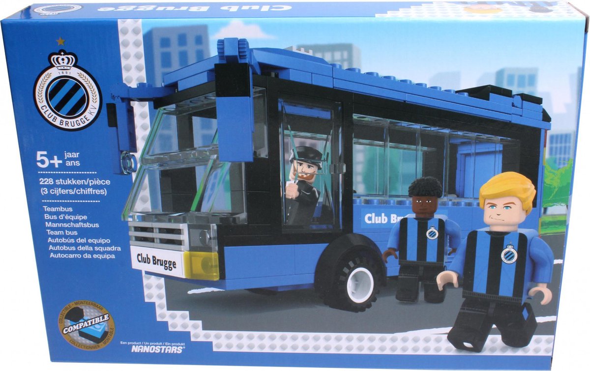 Nanostars Bouwpakket Bus Club Brugge 21 Cm Blauw 228-delig