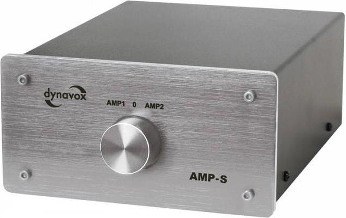 Dynavox AMP-S schakelaar voor twee versterkers op een set speakers zilver