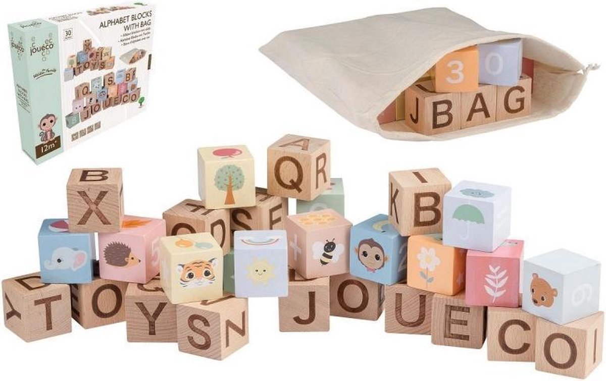 Jouéco® - The Wildies Family Alfabet blokken met zakje