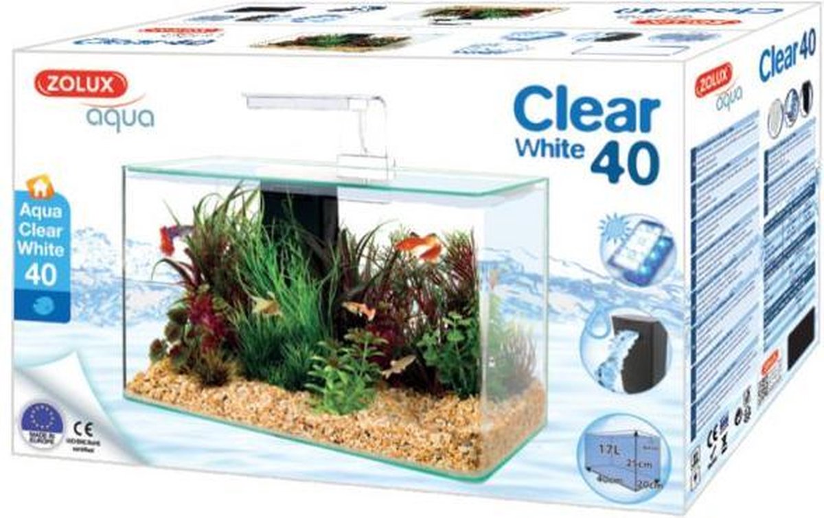 Zolux aquarium clear kit wit 17 ltr 40x20x33 cm