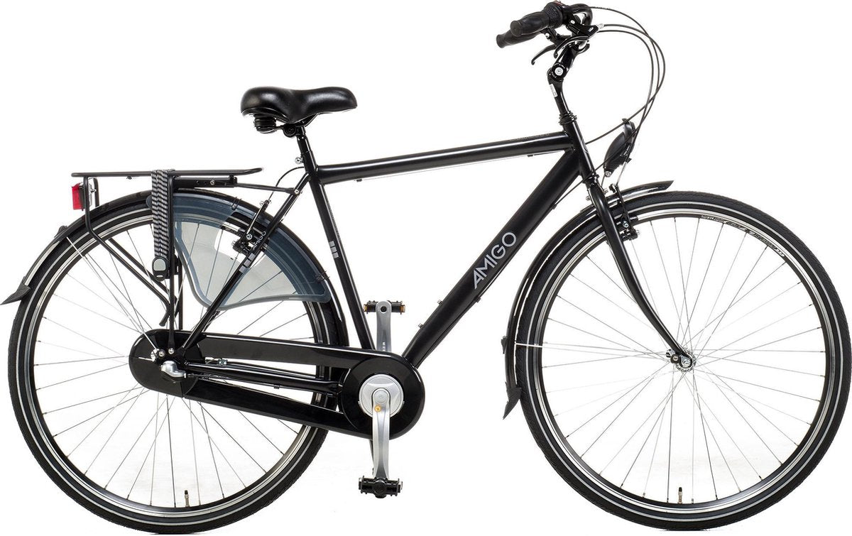 Amigo Bright - Stadsfiets 28 inch - Herenfiets met 3 versnellingen - Matzwart