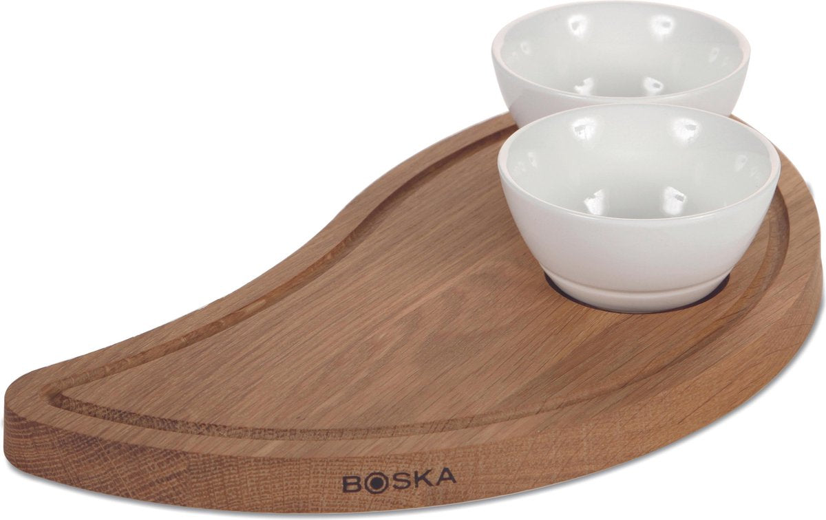 Boska Chip & Dip Set - Serveerplank - voor Kaas Tapas en Sauzen - Eikenhout