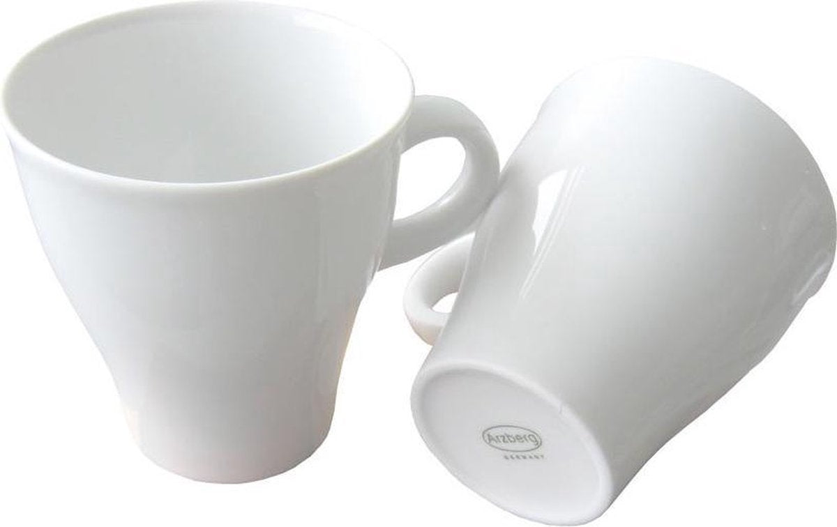 Arzberg move koffiekopjes - Porselein - Designkopjes - 8 stuks - Wit