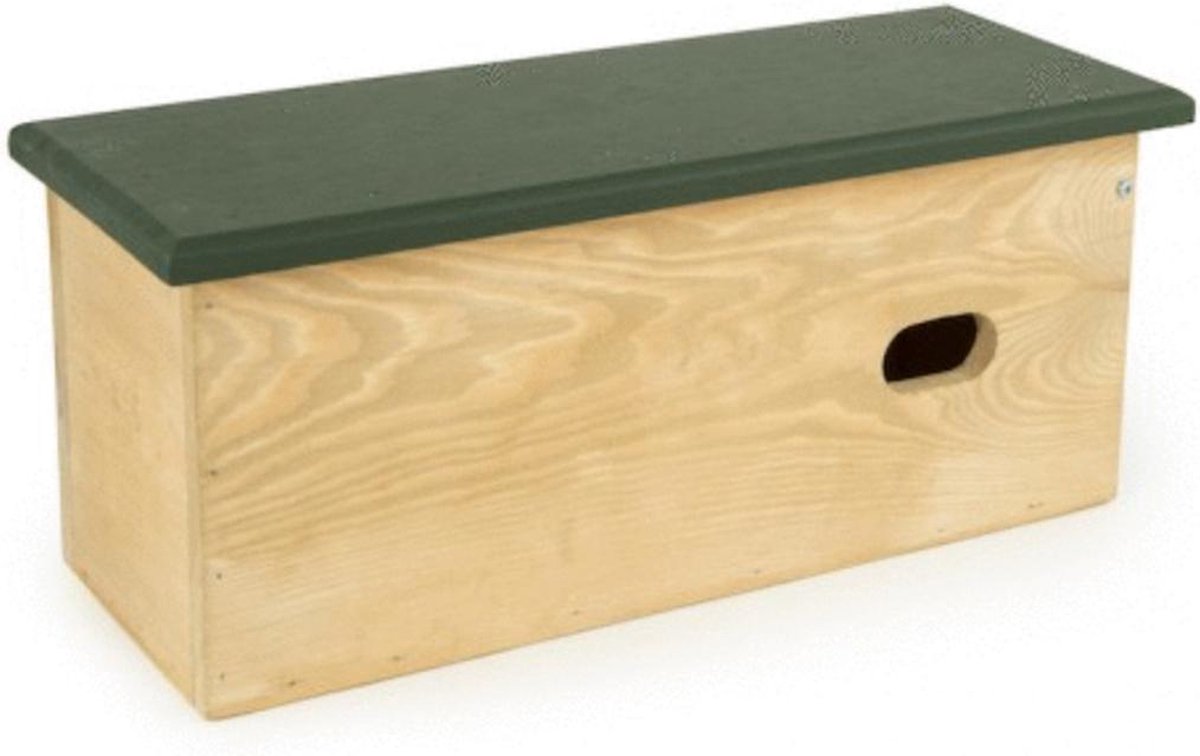 Wildbird Nestkast Berk Halfholenbroeders - Broeden - 17.5x22.5x30 cm Grijs Groen