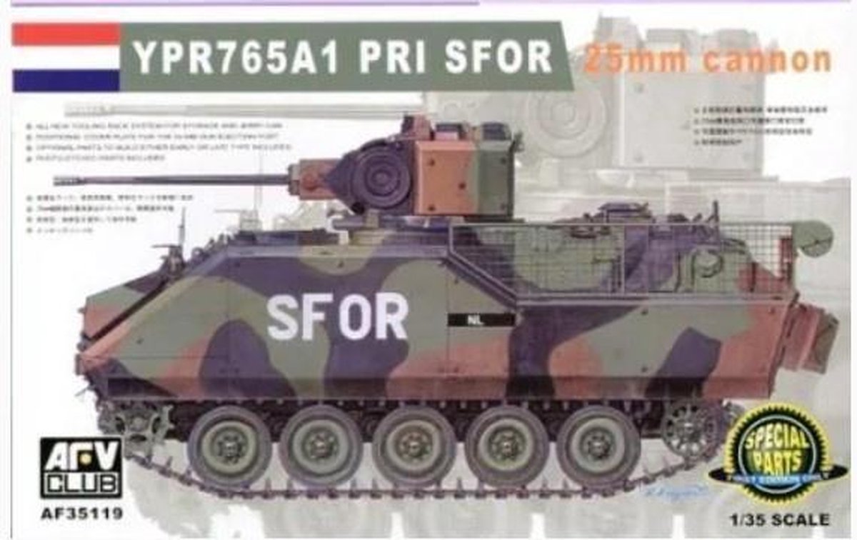 1:35 AFV Club 35119 YPR765A1 PRI SFOR 25mm cannon Tank - Holland Plastic kit