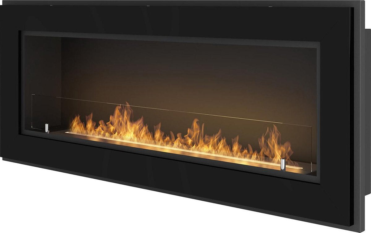 Infire - Sfeerhaard  bio - ethanol Haard met glasplaat Wandsfeerhaard - 120 x 49 cm.
