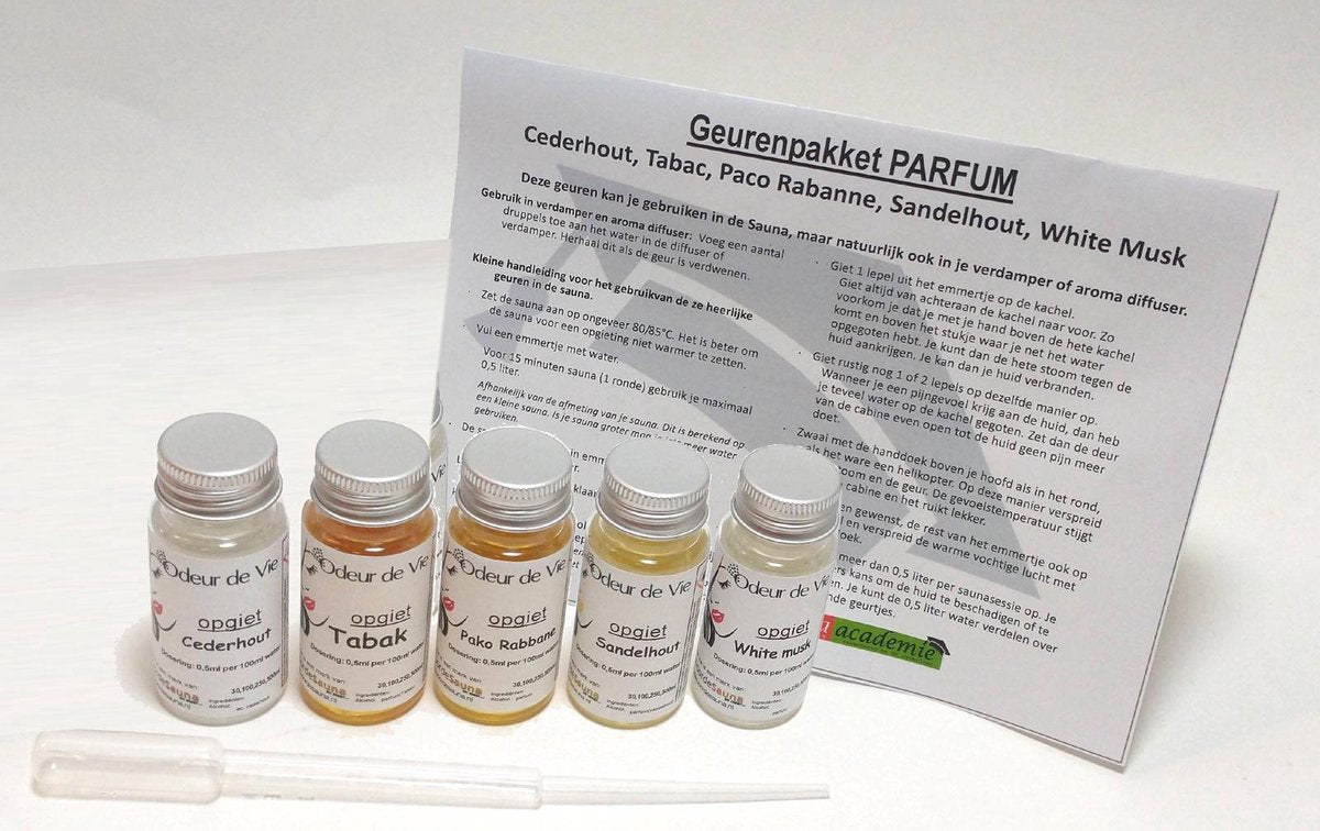 Cadeaupakket Sauna opgiet geur: 5x Eau de Parfum