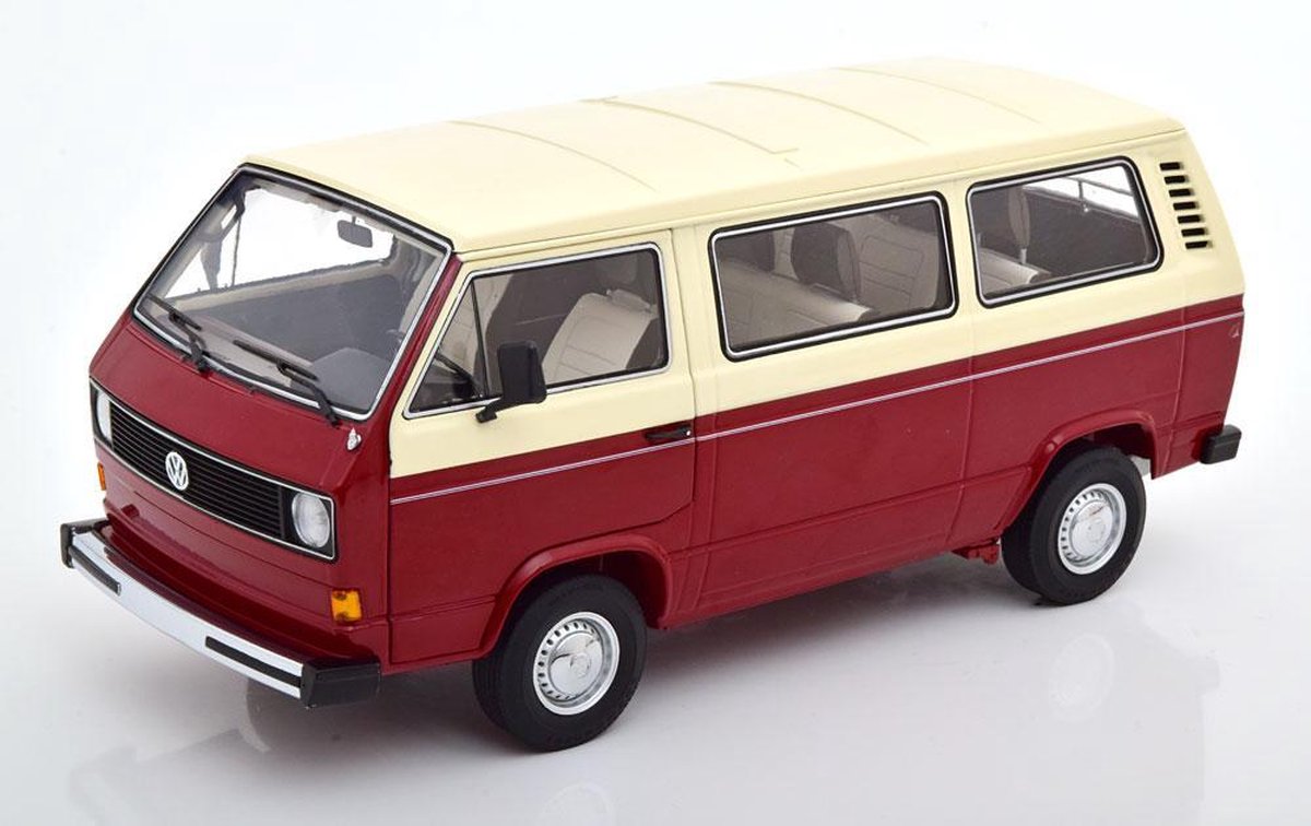 Volkswagen T3a Bus Donkerrood / Beige 1-18 Schuco ( Metaal )