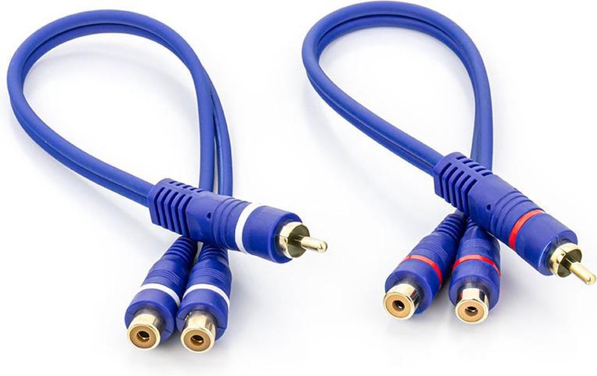 Caliber CL195-FFM - Splitter 2x female en 1x male - Blauw