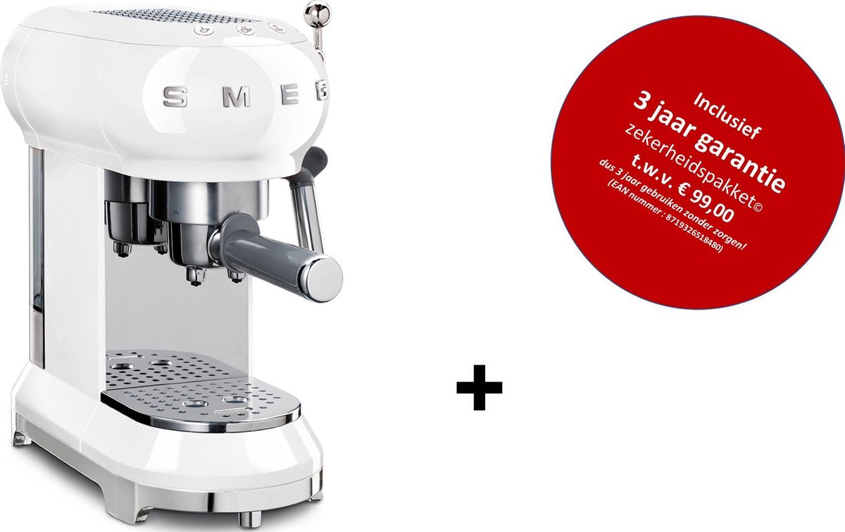 Smeg -  ECF01WHEU MkIII - Espressomachine - Wit