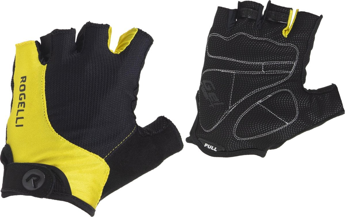 Rogelli Presa Fietshandschoenen Unisex - Zwart/Geel - Maat XL