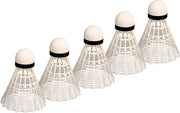 Avento Badminton Shuttles in Koker - Wit - 5 Stuks - Wit/Zwart