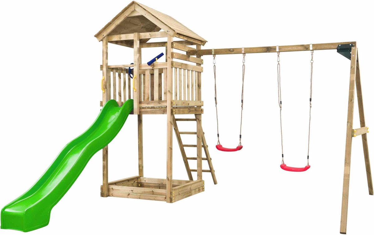 SwingKing Speeltoestel Daan + glijbaan Appelgroen    - 320x400x420cm