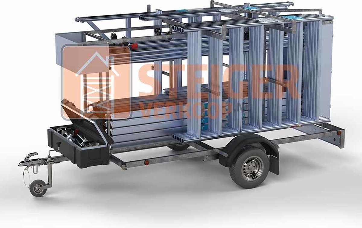Steigeraanhanger afsluitbaar 305 + Rolsteiger Standaard 135x305 12