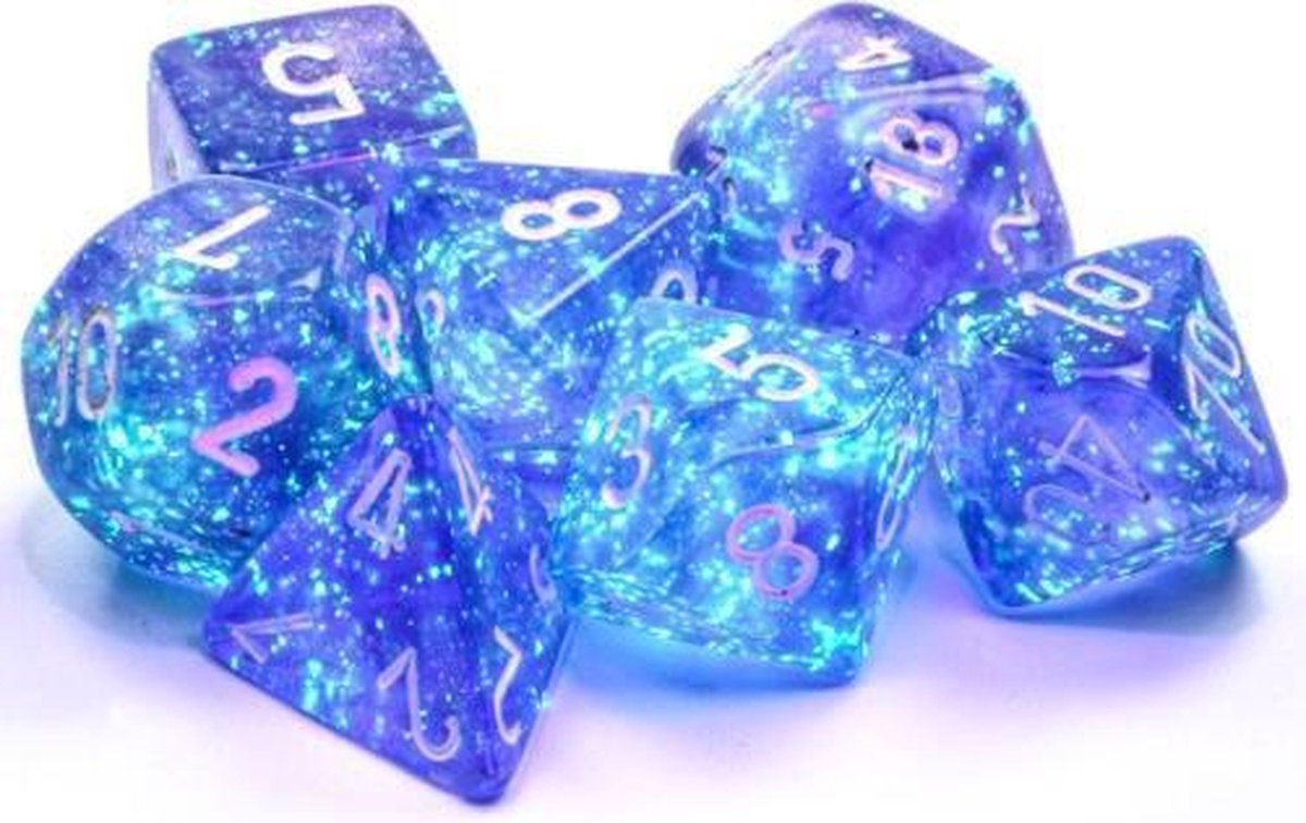 Chessex 7-Die set Borealis Luminary - Purple/White