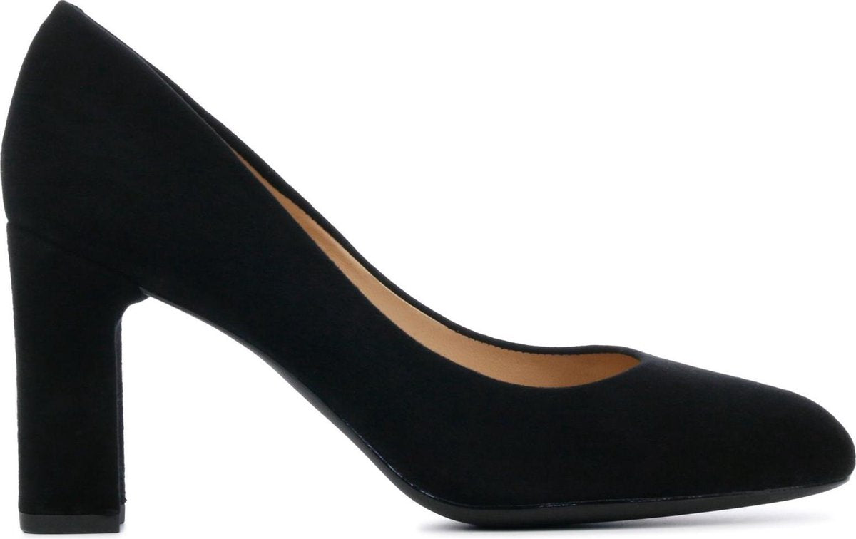 Unisa Vrouwen Suède  Pumps / Damesschoenen Blokhak hoogte 8 cm en hoger   - Umis sue - Zwart - Maat 38