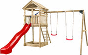 SwingKing Speeltoestel Daan + glijbaan Rood    - 320x400x420cm