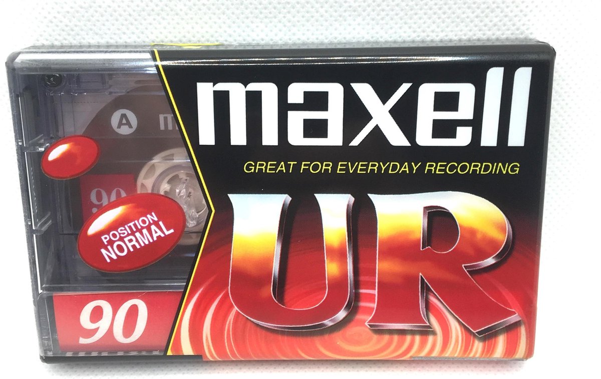 Maxell UR-90 cassettebandje / Uiterst geschikt voor alle opnamedoeleinden / Sealed Blanco Cassettebandje / Cassettedeck / Walkman.