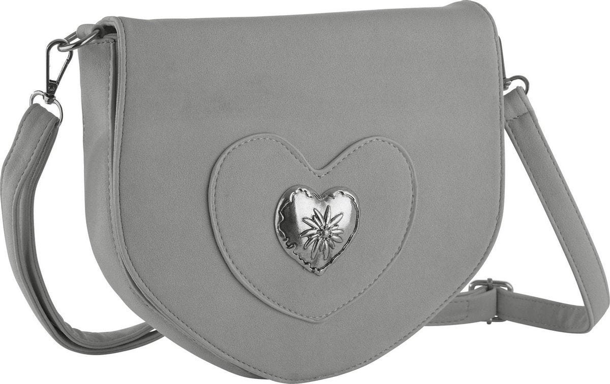 dressforfun - Handtas Alpengloed grijs  - verkleedkleding kostuum halloween verkleden feestkleding carnavalskleding carnaval feestkledij partykleding - 303261