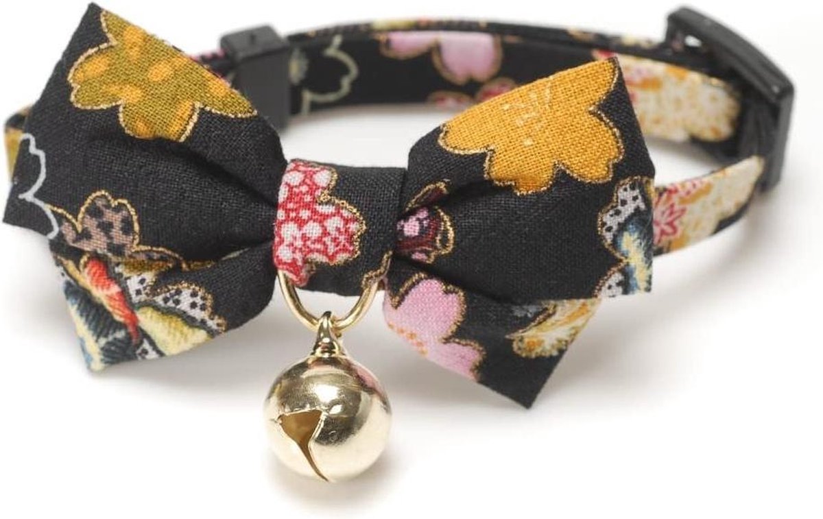NECOICHI Kimono strik kattenhalsband zwart
