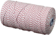 Katoenkoord - Rood Wit - Touw - spoel 500gr - Lengte 350 mtr - dikte 2 mm (Nr.28)
