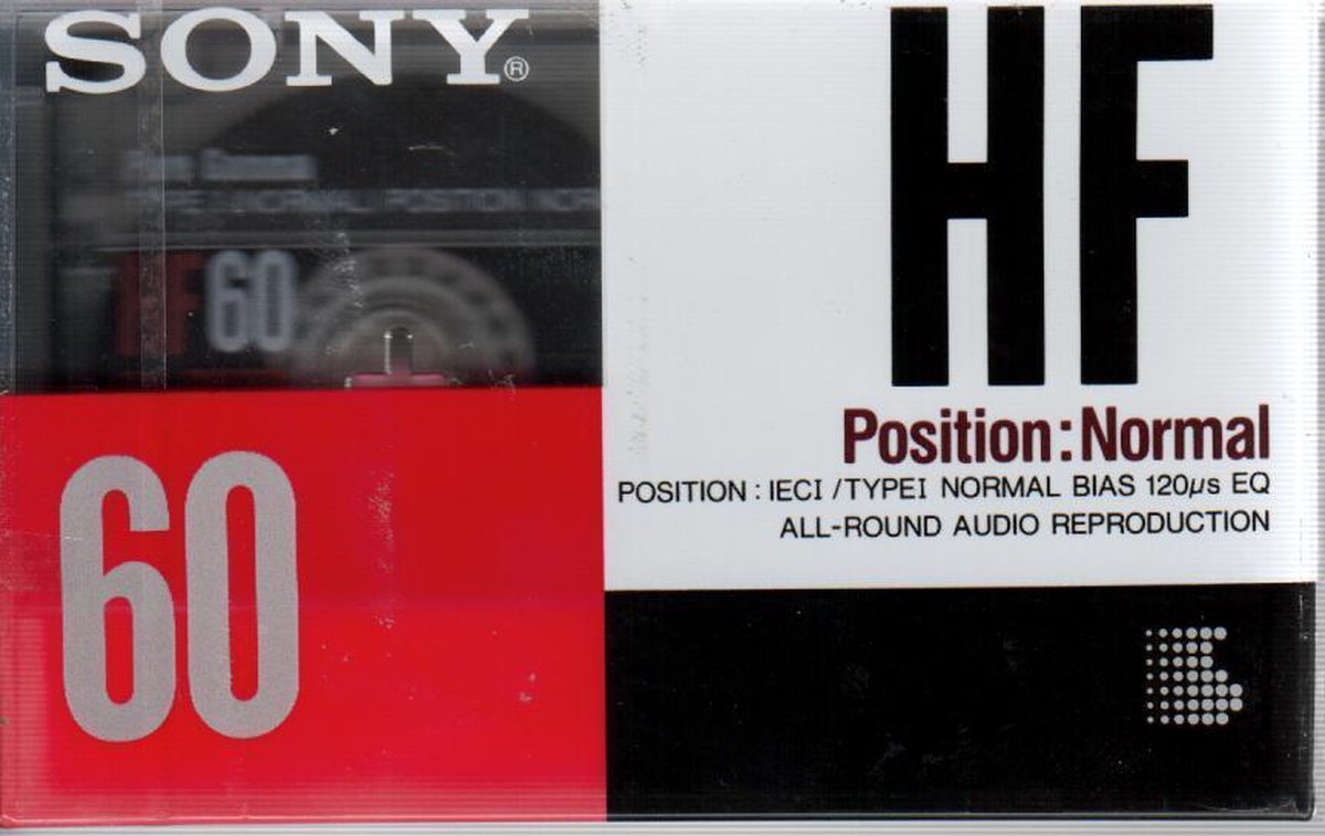 SONY HF 60 AUDIO TAPE (CASSETTE BANDJE) - 60 MIN (2 X 30) TYPE I - IEC 1 - Vintage uit 1990