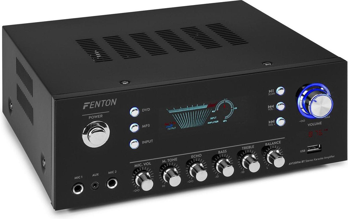 Versterker audio - Fenton AV120FM-BT 120W stereo versterker met Bluetooth