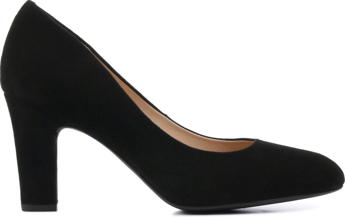 Unisa Vrouwen Suède  Pumps / Damesschoenen Blokhak hoogte 8 cm en hoger   - Umis sue - Zwart - Maat 36