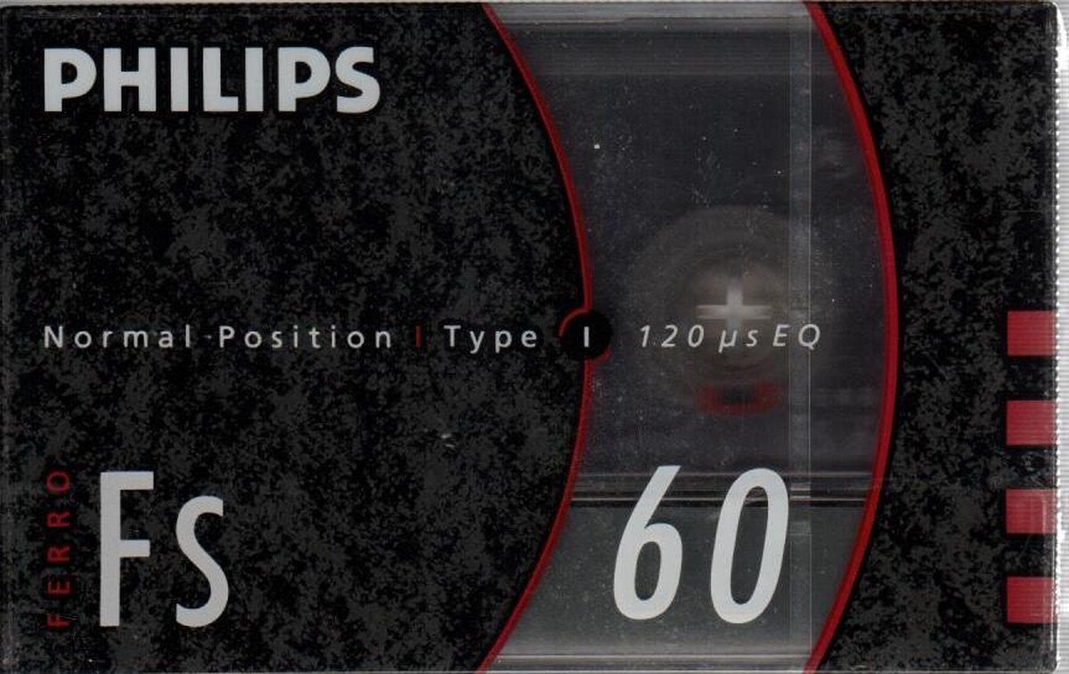 PHILIPS FS 60 - AUDIO TAPE (CASSETTE BANDJE) - 60 MIN (2 X 30) - BIAS NORMAAL - IEC I - vintage uit 1990