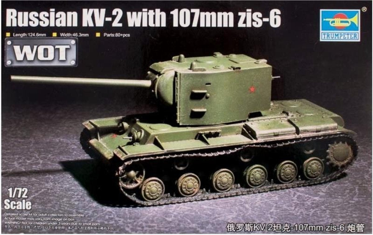Military Russian KV-2 with 107MM ZIS-6